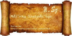Márky Szalvátor névjegykártya